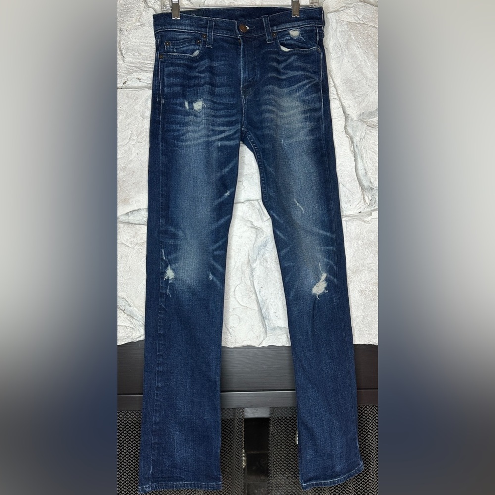 Hollister | Men’s Slim Straight Medium Wash Ripped Jeans, Size W 30, L 32